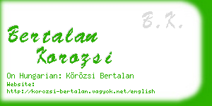 bertalan korozsi business card