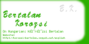 bertalan korozsi business card